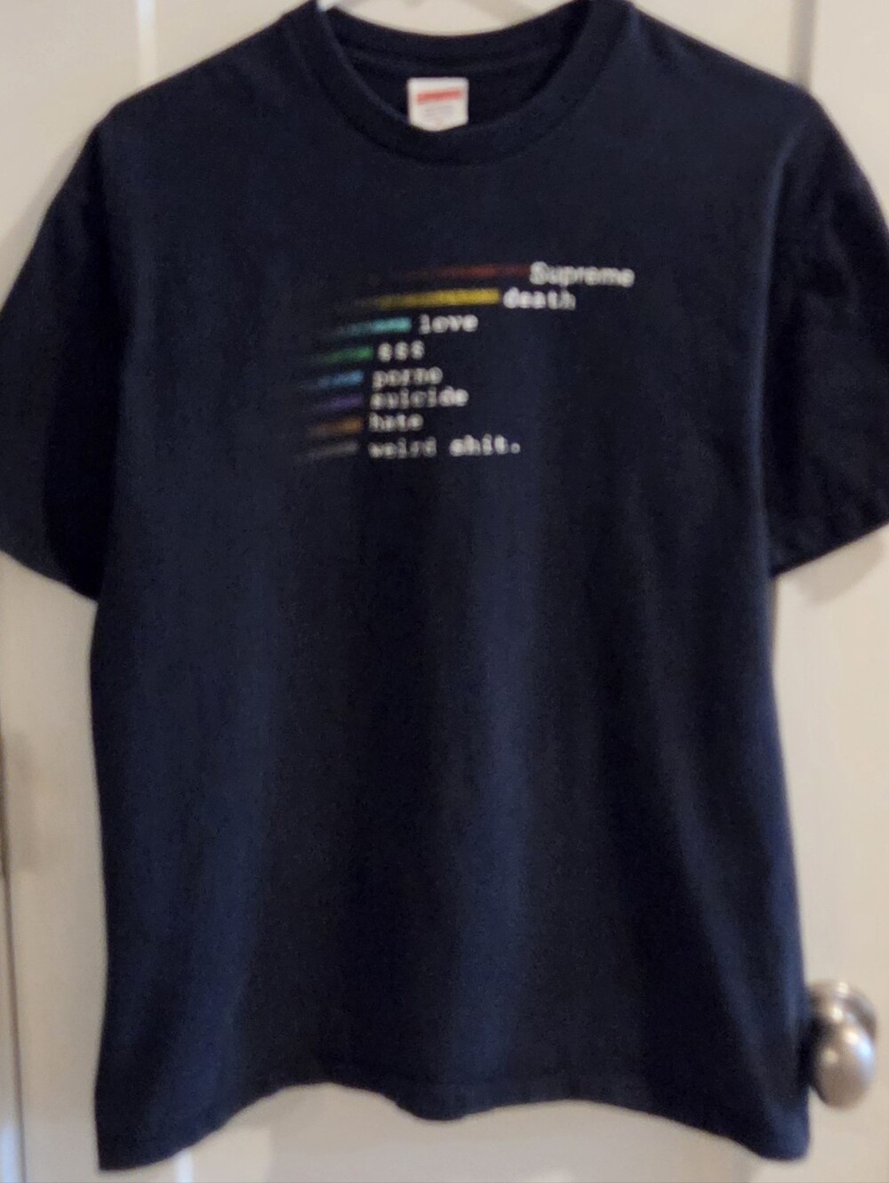 Supreme Chart T-Shirt - Black - Size Medium - Made in the USA - 100% Cotton